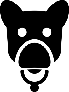Pet Frontal Head With A Halter Silhouette Svg Vector, Free Vectors File